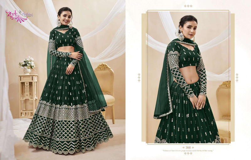 Zeel Clothing Expression Vol 1 Georgette Designer Wedding Wear Lehenga Collection