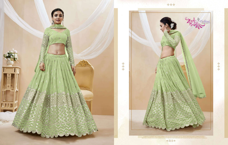 Zeel Clothing Expression Vol 1 Georgette Designer Wedding Wear Lehenga Collection