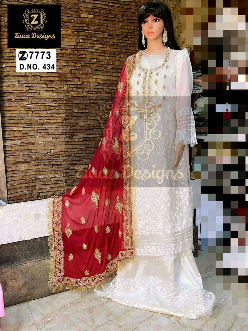 Ziaaz Design Code No 434 Georgette Heavy Embroidered Party Wear Suit