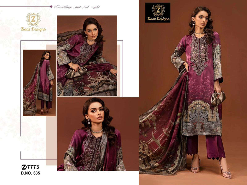 Ziaaz Designs Code No 635 636 637 Crepe Fancy Party Wear Suit