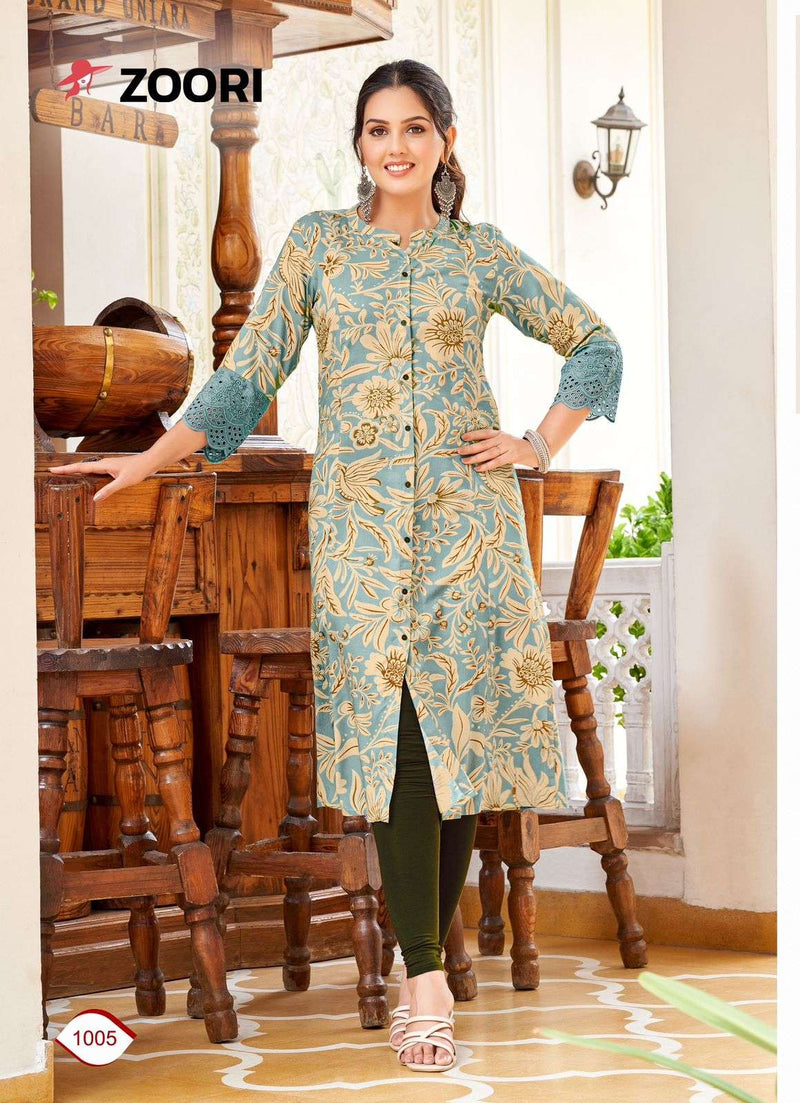 Zoori Adhya Rayon Fancy Daily Wear Kurti