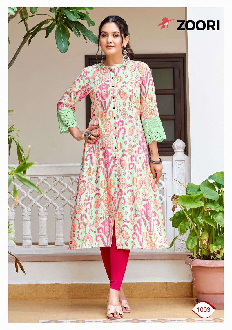 Zoori Adhya Rayon Fancy Daily Wear Kurti