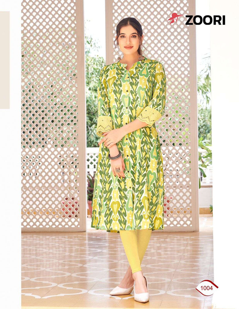 Zoori Adhya Rayon Fancy Daily Wear Kurti