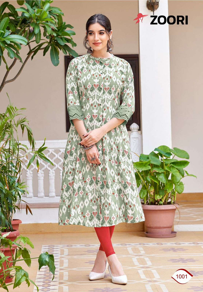 Zoori Adhya Rayon Fancy Daily Wear Kurti