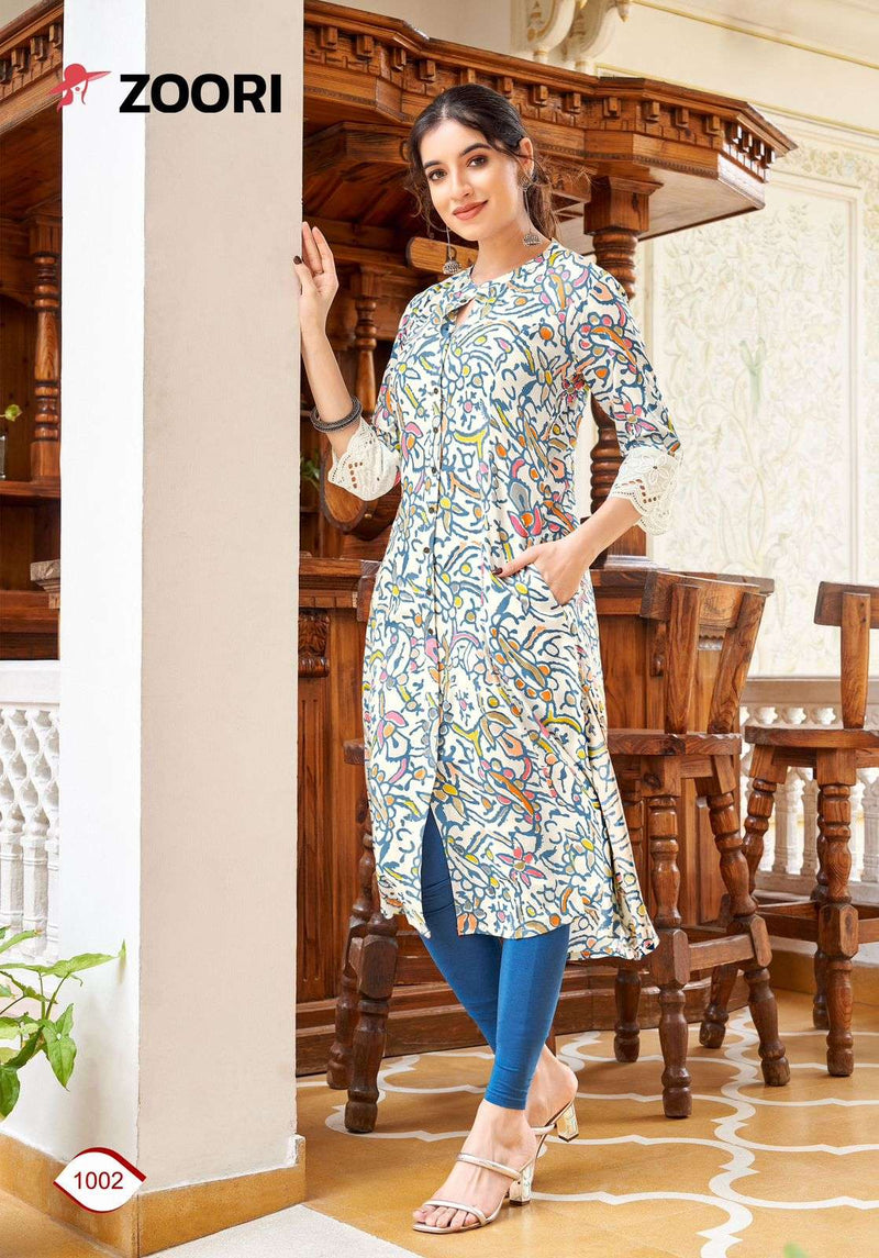 Zoori Adhya Rayon Fancy Daily Wear Kurti