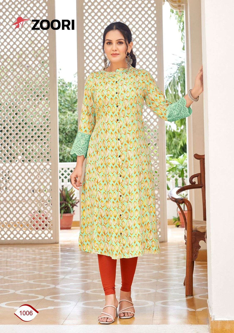 Zoori Adhya Rayon Fancy Daily Wear Kurti