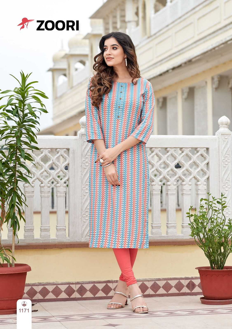 Zoori Akshara Vol 29 Rayon Print Daily Wear Kurti Set