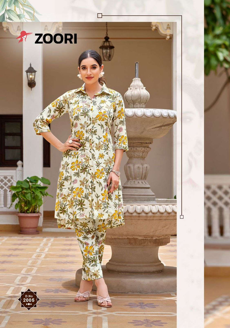 Zoori Shifra Rayon Print Casual Wear Fancy Co Ord Set