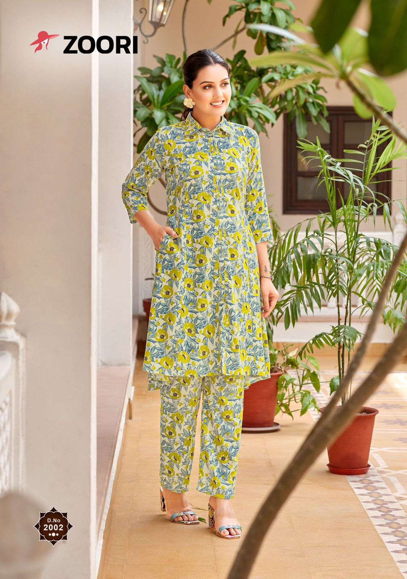 Zoori Shifra Rayon Print Casual Wear Fancy Co Ord Set