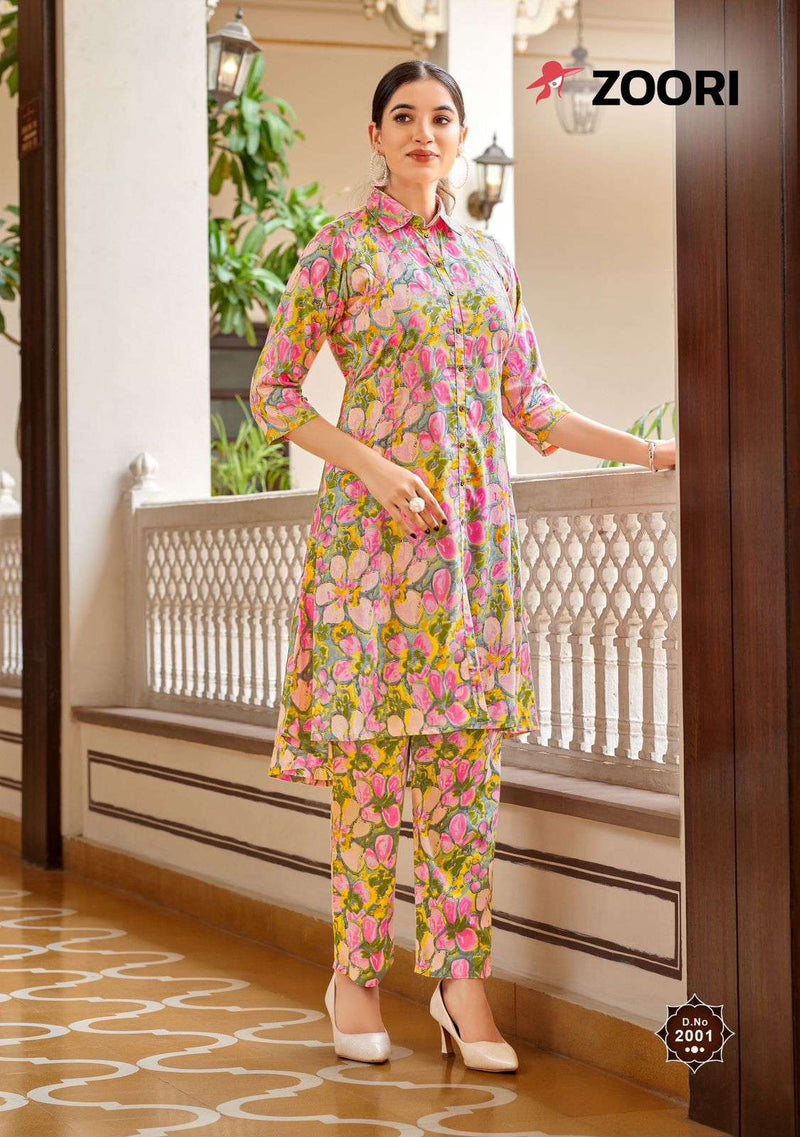 Zoori Shifra Rayon Print Casual Wear Fancy Co Ord Set