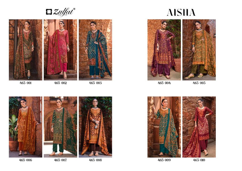 Zulfat Designer Suits Aisha Pashmima Digital Print Daily Wear Collection