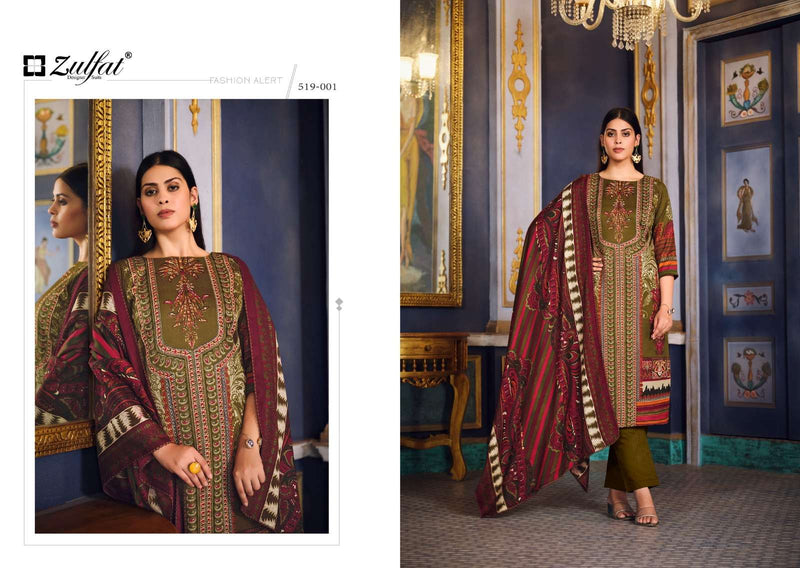 Zulfat Designer Suits Firdaus Wool Pashmina Designer Party Wear Suit