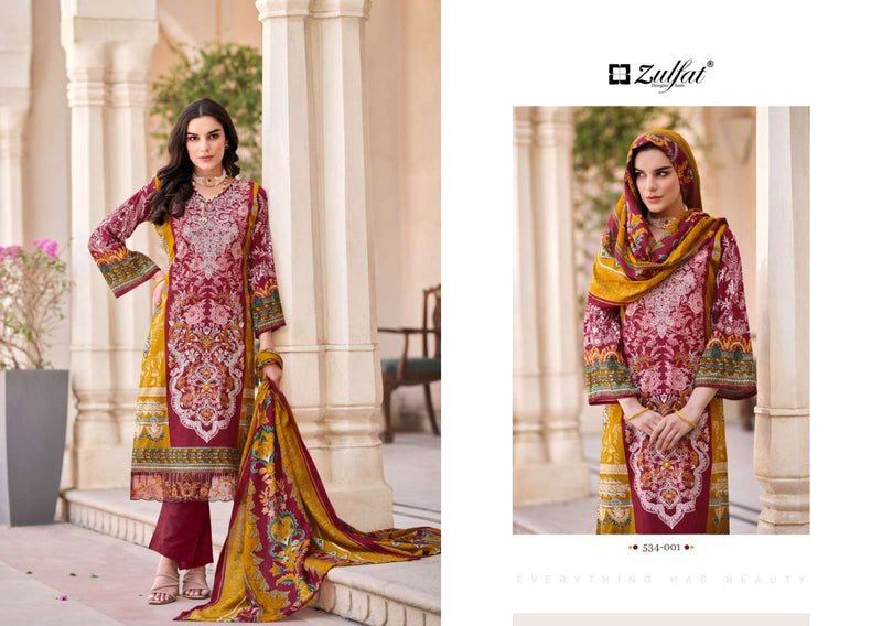 Zulfat Designer Suits Gulrez Cotton Heavy Daman Embroidery Work Daily Wear Salwar Suit