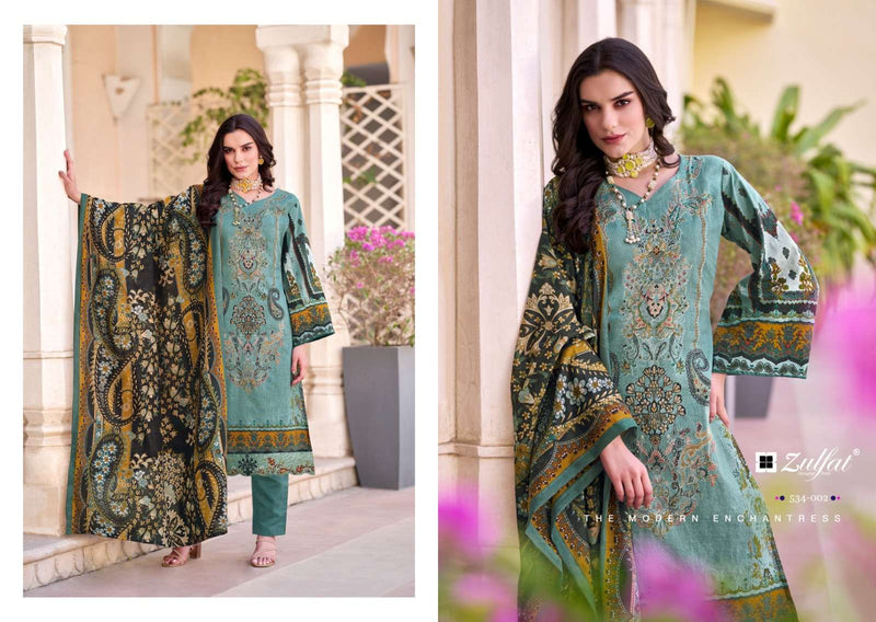 Zulfat Designer Suits Gulrez Cotton Heavy Daman Embroidery Work Daily Wear Salwar Suit