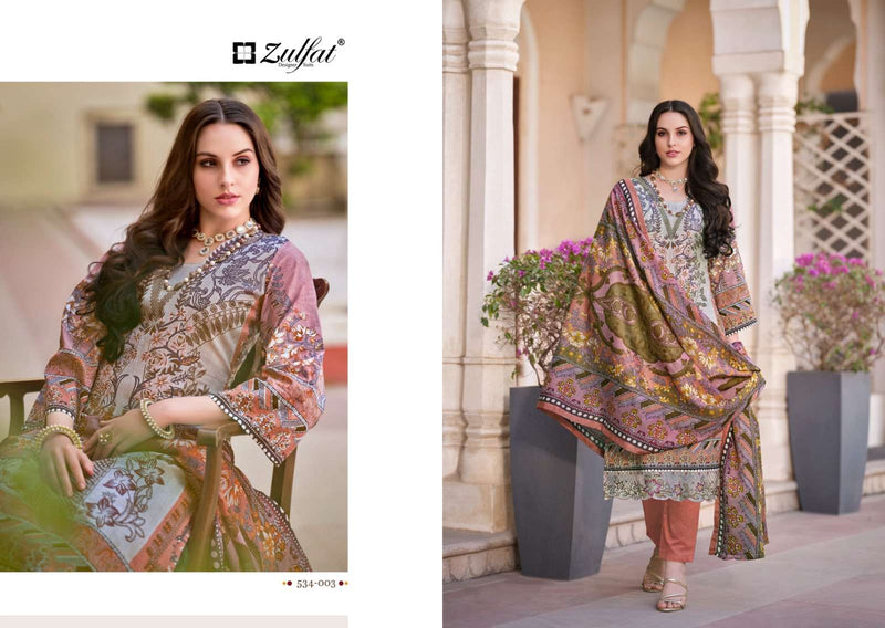 Zulfat Designer Suits Gulrez Cotton Heavy Daman Embroidery Work Daily Wear Salwar Suit