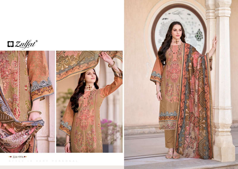 Zulfat Designer Suits Gulrez Cotton Heavy Daman Embroidery Work Daily Wear Salwar Suit