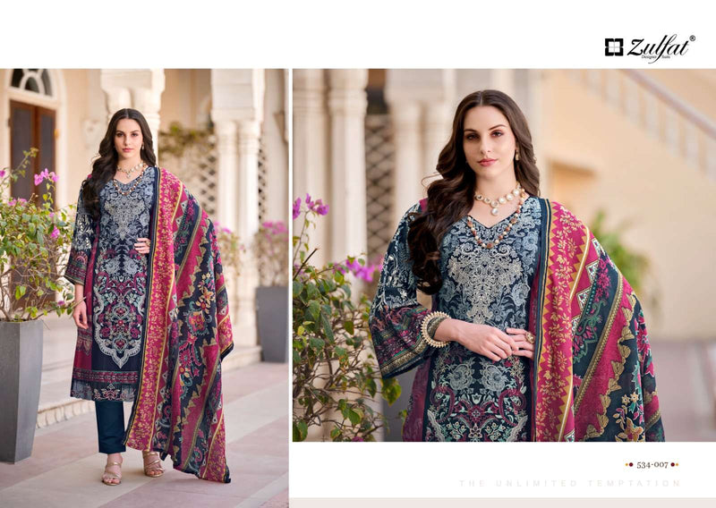 Zulfat Designer Suits Gulrez Cotton Heavy Daman Embroidery Work Daily Wear Salwar Suit