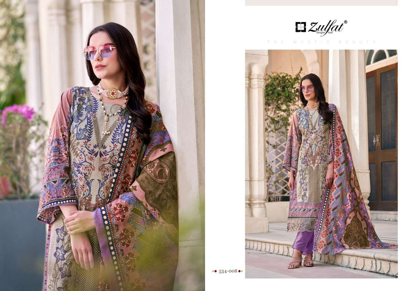 Zulfat Designer Suits Gulrez Cotton Heavy Daman Embroidery Work Daily Wear Salwar Suit