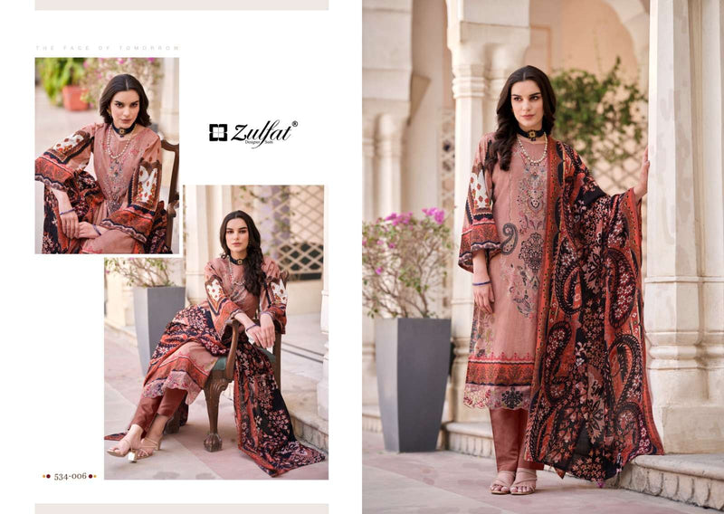 Zulfat Designer Suits Gulrez Cotton Heavy Daman Embroidery Work Daily Wear Salwar Suit