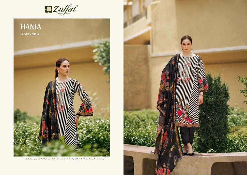 Zulfat Designer Suits Hania Cotton Exclusive Designer Print Embroidery Work Fancy Salwar Suit