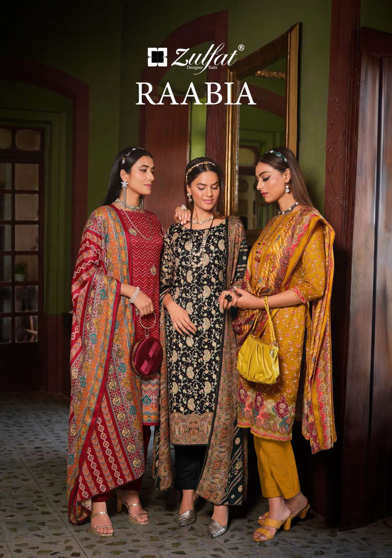 Zulfat Designer Suits Raabia Pashmina Digital Prints Salwar Kameez