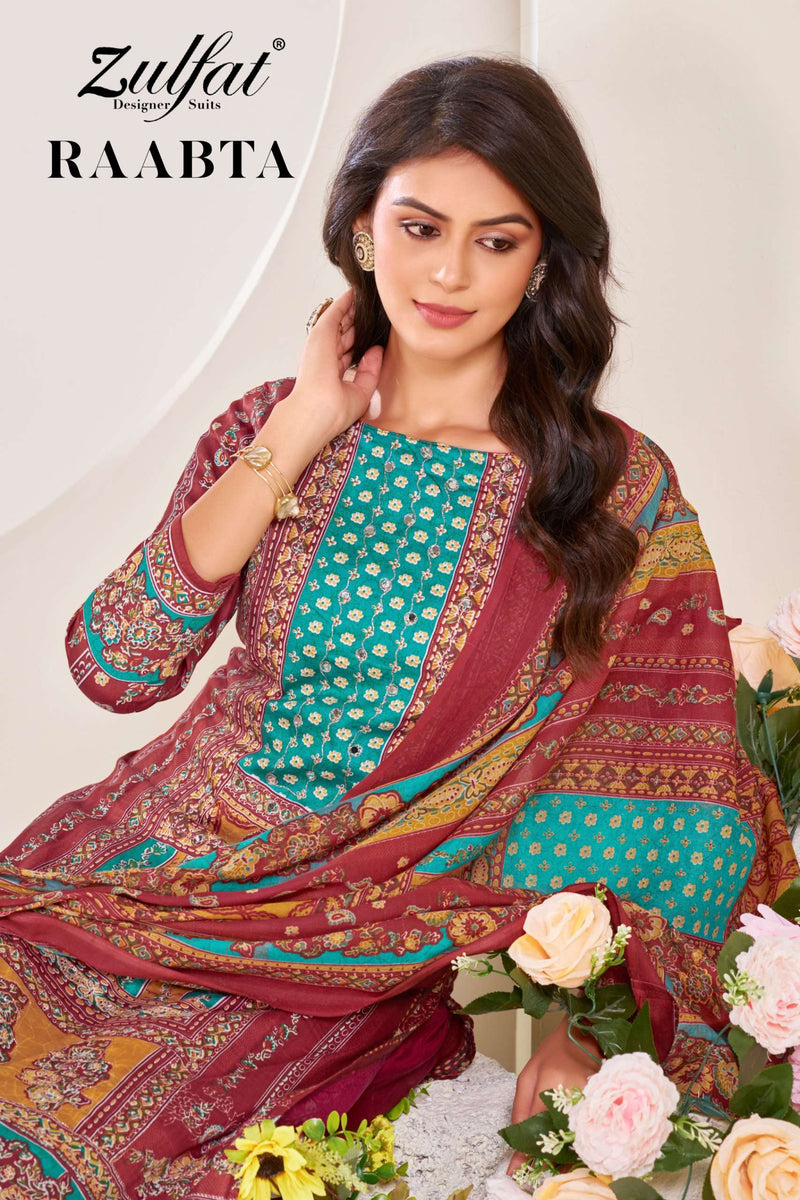 Zulfat Designer Suits Raabta Jam Cotton Designer Print Salwar Suit