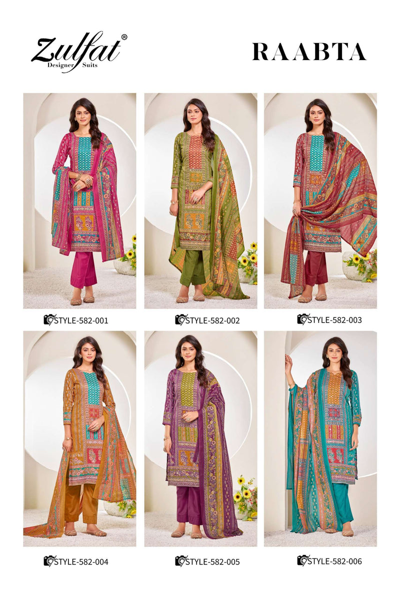 Zulfat Designer Suits Raabta Jam Cotton Designer Print Salwar Suit