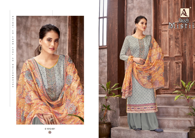 Alok Suit Mistii Pure Jam Cotton With Embroidered Swarovki Diamond Work Salwar Suit