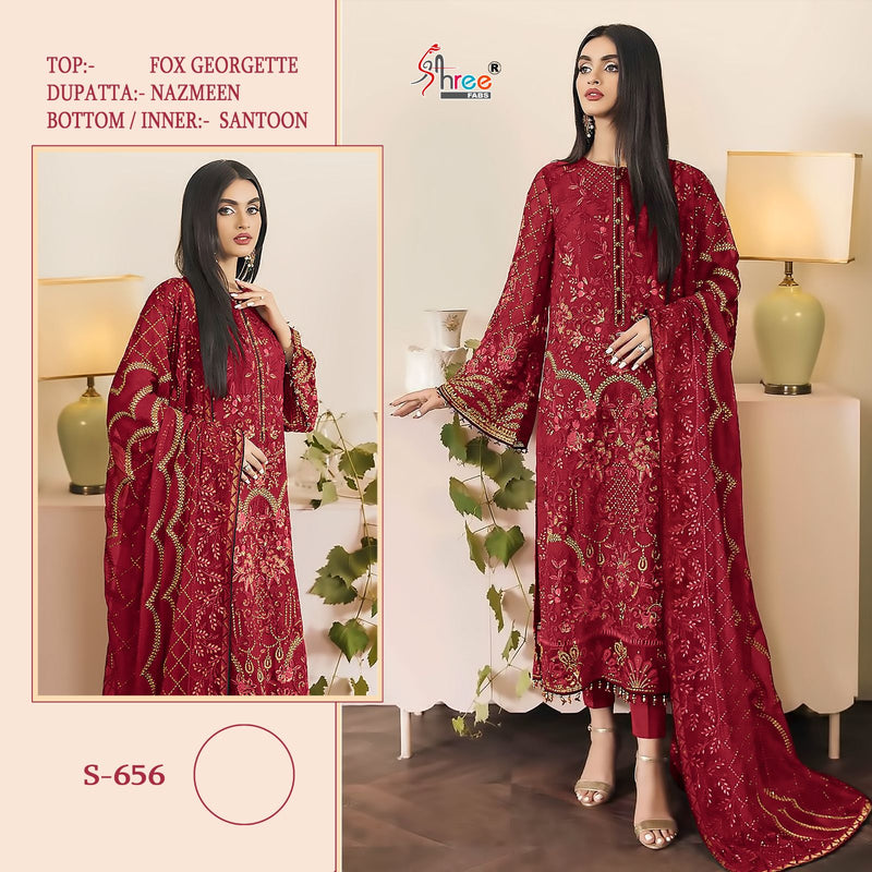 Shree Fabs S 656 Fox Georgette  Embroidery Pakistani Salwar Kameez