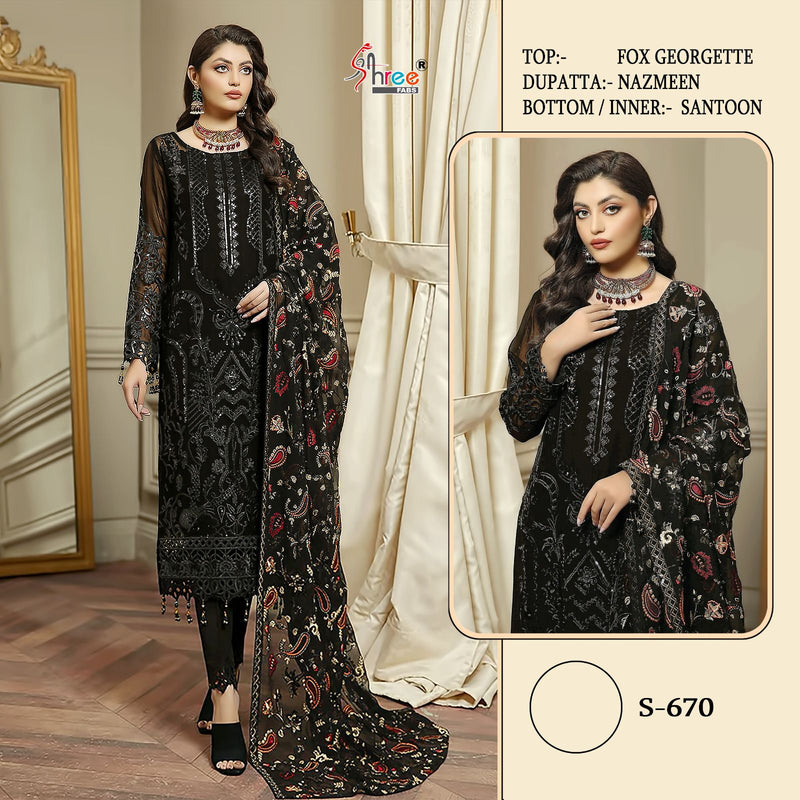 Shree Fab S 670 Georgette Embroidery Work Pakistani Salwar Suit