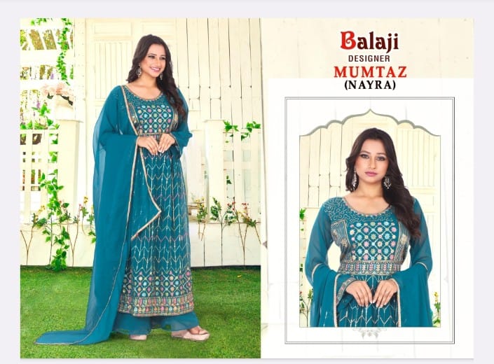 Balaji Designer Mumtaz Georgette Naira Cut Designer Salwar Suit