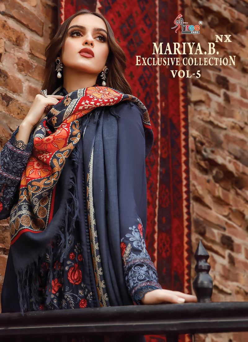 Shree Fabs Maria B Exclusive Collection Vol 5 Nx Pure Rayon Cotton Heavy Kasmiri Self Embroidery Pakistani Salwar Suit