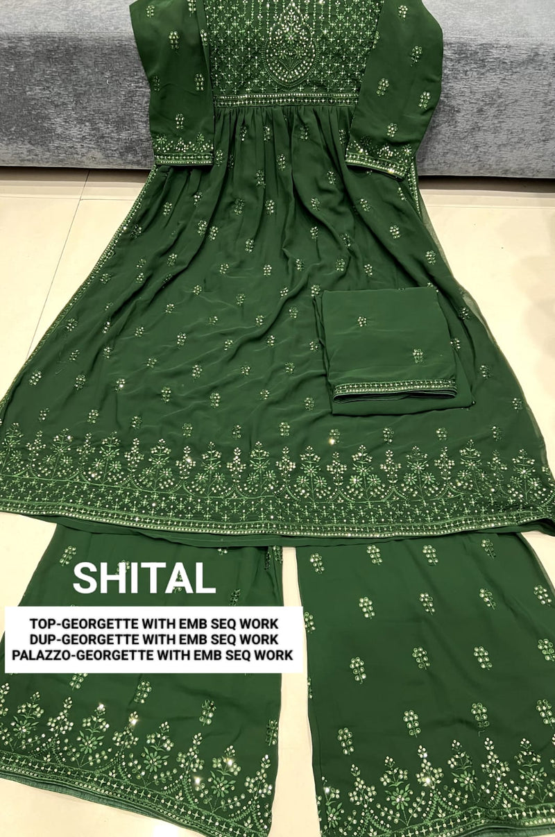 Vedanti Shital Georgette Embroidery Sequence Work Fancy Designer Partywear Salwar Kameez