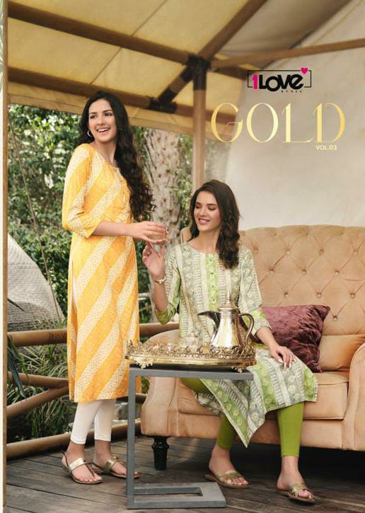 1Love S4U Gold Vol 3 Rayon Fancy Wear Kurtis