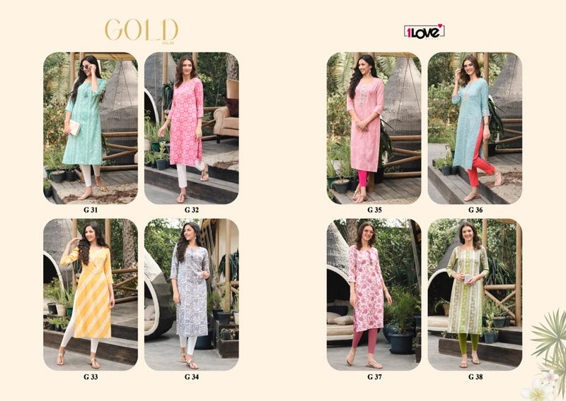 1Love S4U Gold Vol 3 Rayon Fancy Wear Kurtis