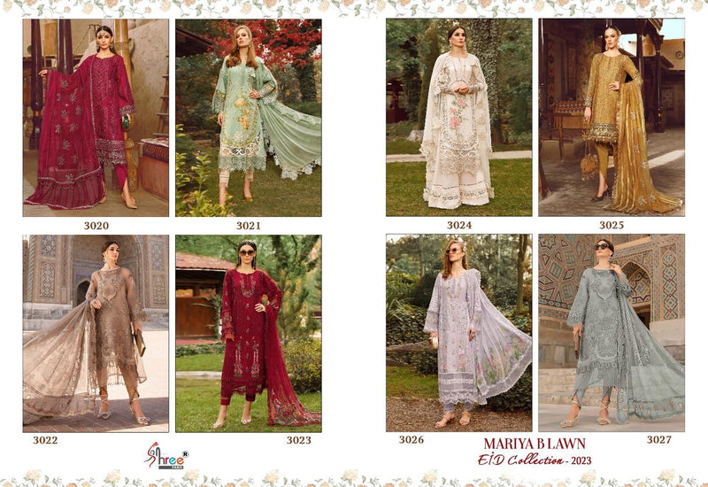 Shree Fabs Mariya B Lawn Eid Collection 2023 Pure Lawn Cotton Exclusive Heavy Self Embroidery Patch Pakistani Salwar Suit