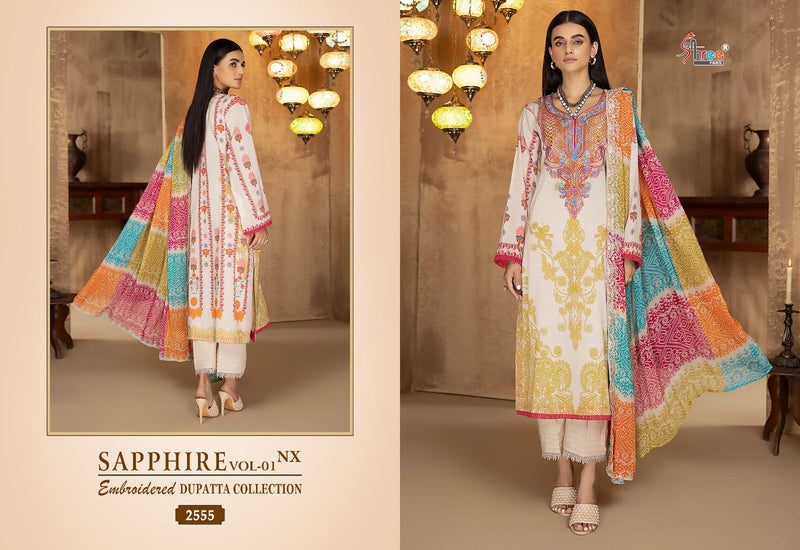 Shree Fabs Sapphire Vol 1 Nx Pure Cotton Print Self Embroidery Designer Pakistani Salwar Kameez