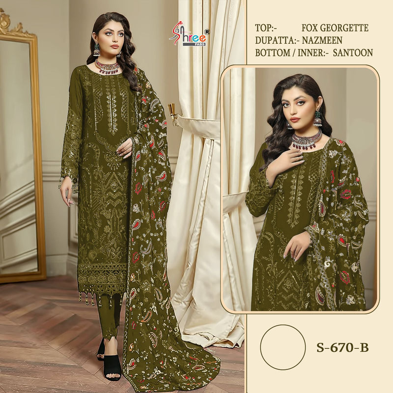 Shree Fab S 670 Georgette Embroidery Work Pakistani Salwar Suit