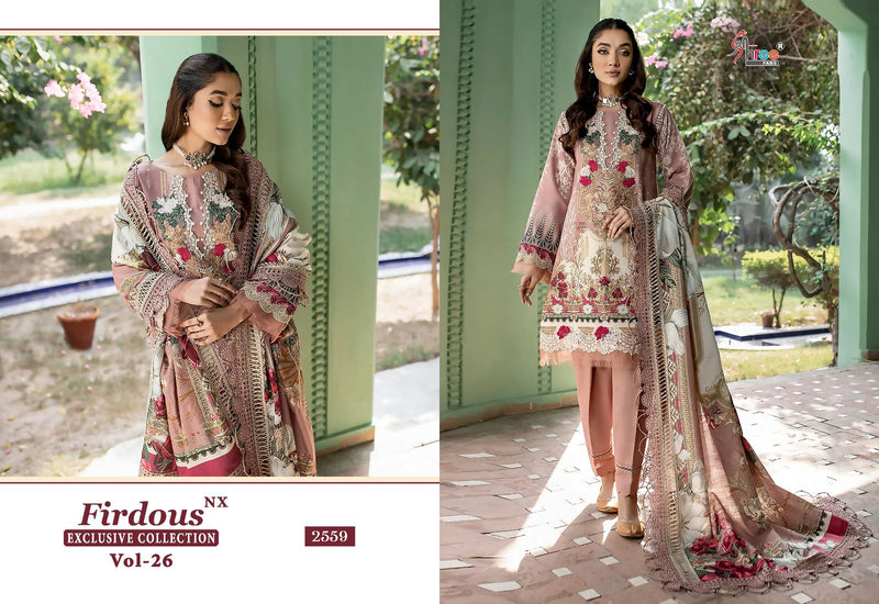 Shree Fabs Frirdous Exclusive Collection Vol 26 NX Pure Cotton Print With Exclusive Patches Work  Pakistani Salwar Suit