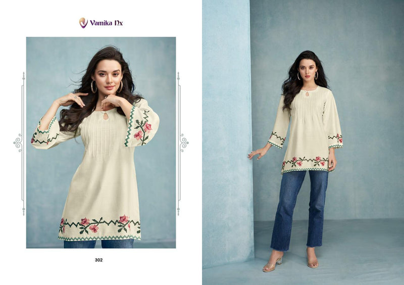 Vamika Nx Jaara Heavy Rayon Embroidery Work Casual Wear Kurti