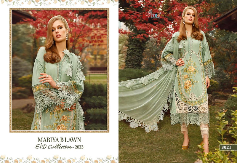 Shree Fabs Mariya B Lawn Eid Collection 2023 Pure Lawn Cotton Exclusive Heavy Self Embroidery Patch Pakistani Salwar Suit