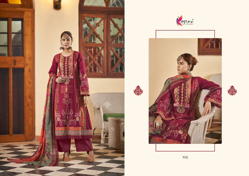 Kesari Trendz Jannat E Noor Print Pure Lawn Cotton Embroidery Work Salwar Kameez