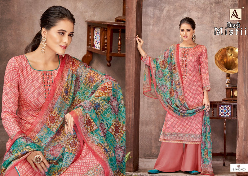 Alok Suit Mistii Pure Jam Cotton With Embroidered Swarovki Diamond Work Salwar Suit