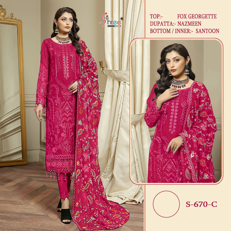 Shree Fab S 670 Georgette Embroidery Work Pakistani Salwar Suit