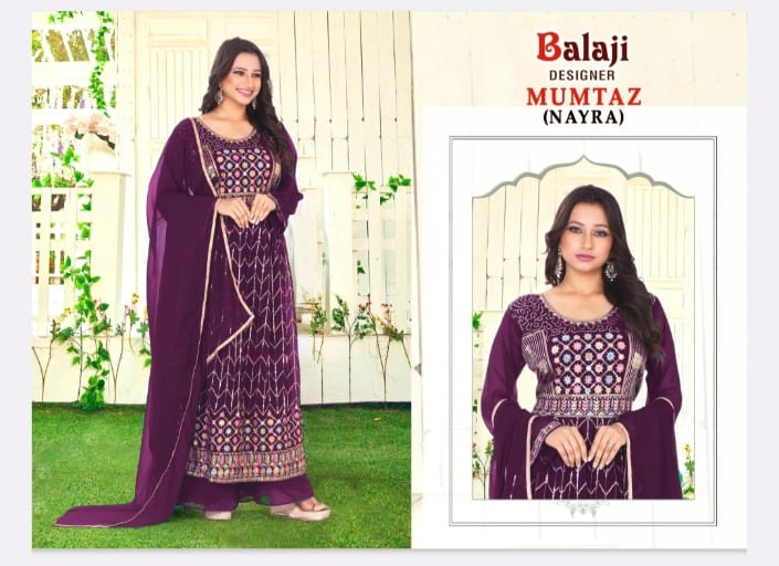 Balaji Designer Mumtaz Georgette Naira Cut Designer Salwar Suit