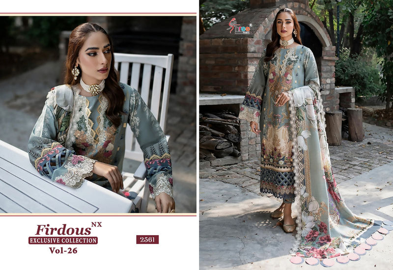 Shree Fabs Frirdous Exclusive Collection Vol 26 NX Pure Cotton Print With Exclusive Patches Work  Pakistani Salwar Suit