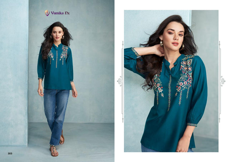 Vamika Nx Jaara Heavy Rayon Embroidery Work Casual Wear Kurti