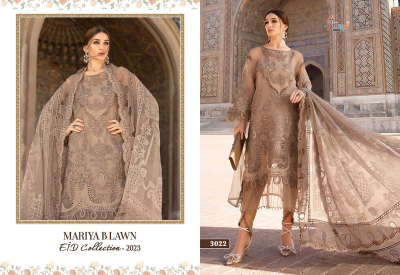 Shree Fabs Mariya B Lawn Eid Collection 2023 Pure Lawn Cotton Exclusive Heavy Self Embroidery Patch Pakistani Salwar Suit