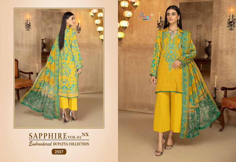 Shree Fabs Sapphire Vol 1 Nx Pure Cotton Print Self Embroidery Designer Pakistani Salwar Kameez