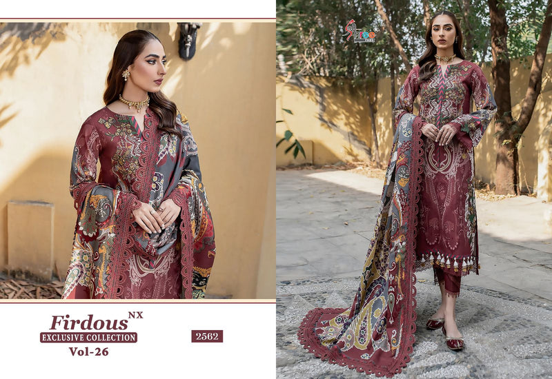 Shree Fabs Frirdous Exclusive Collection Vol 26 NX Pure Cotton Print With Exclusive Patches Work  Pakistani Salwar Suit